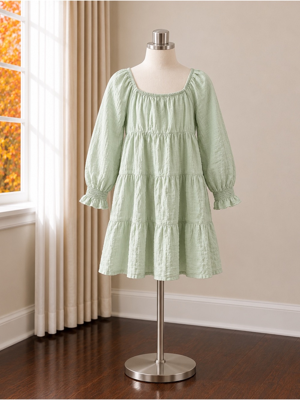 Old Navy Mint Green Tiered Peasant Dress for Girls